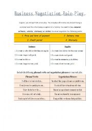 English Worksheet: Role play (Business English)