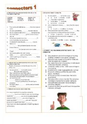 English Worksheet:  CONNECTORS (B1) . Key 