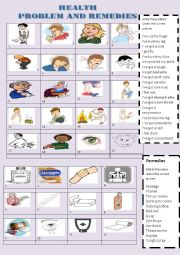 English Worksheet:  health. Problems and remedies