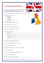 English Worksheet: An introduction to Britain - Video Session