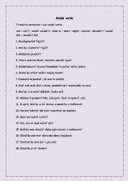 English Worksheet: Modal verbs