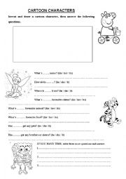 English Worksheet: Cartoon Characters