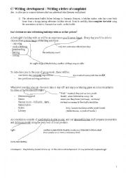 English Worksheet: A letter of complaint Part 2