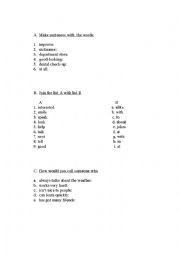 English Worksheet: opposites, prepositions, adjectives