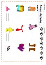 English Worksheet: clothes