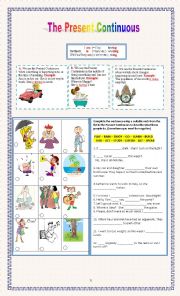English Worksheet: The Present Continuous (Form, Uses, Examples)