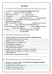 English Worksheet: THE PASSIVE