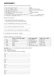 English Worksheet: past continuous quiz