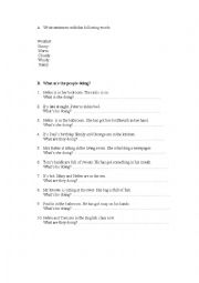 English Worksheet: Present Continuous