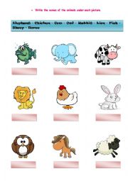 English Worksheet: Animals II