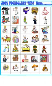 English Worksheet: Jobs : Vocabulary test