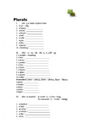 English Worksheet: Plural Form of the Noun
