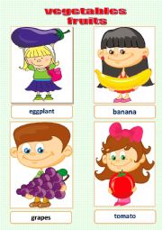 English Worksheet: Vegetables, Fruits