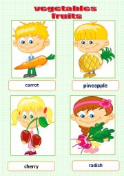 English Worksheet: Vegetables, Fruits
