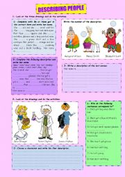 English Worksheet: Describing people