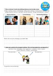 English Worksheet: What is bullying?