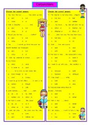 English Worksheet: Conjunctions