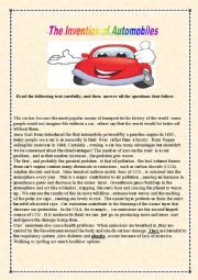 English Worksheet: Automobiles 