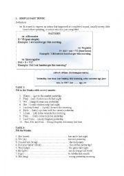 English Worksheet: simple past tense, simple present tense, present perfect tense