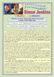 English Worksheet: Interesting Personality: Simon Jenkins