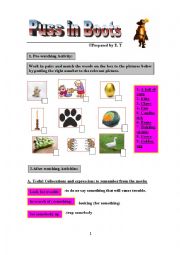 English Worksheet: Puss in Boots-Teaching English With Movies