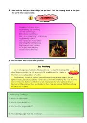 English Worksheet: Loy Krathong