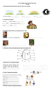English Worksheet: Use of English Practice for the Final Exam 1st Grade