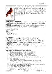 English Worksheet: WORKSHEET THE DEVIL WEARS PRADA