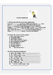 English Worksheet: Simple past worksheet