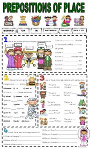 English Worksheet: Prepositions of place