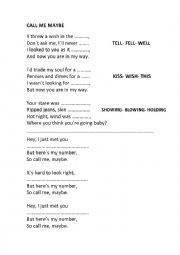 English Worksheet: Call me maybe