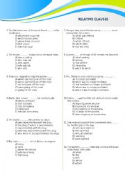 English Worksheet: Relative Clauses