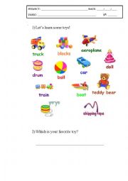 English Worksheet: Toys