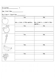English Worksheet: Do you like ... ? 