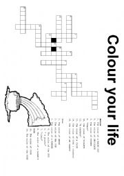English Worksheet: color your life