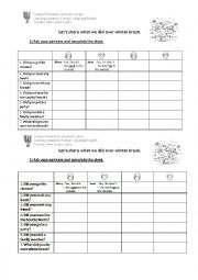 English Worksheet: Winter break ( past simple)