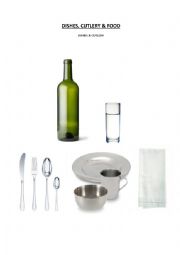 English Worksheet: Food dishes & cutlery