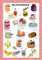 English Worksheet: My Breakfast - Pictionary