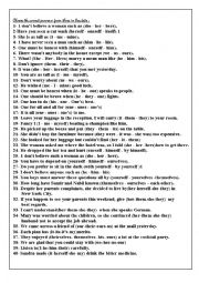 English Worksheet: pronouns