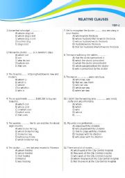 English Worksheet: Relative Clauses-2