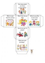 English Worksheet: English Dice 