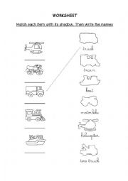 English Worksheet: transports