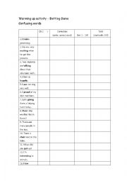 English Worksheet: Confusing Words