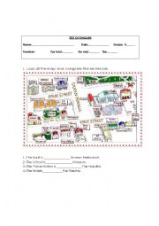 English Worksheet: places of city