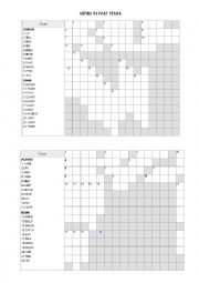 English Worksheet: CROSSWORLD OF PAST TENSES ,THIRD PERSON , PLURAL NOUNS , COMPARATIVE AND SUPERLATIVE ADJECTIVES