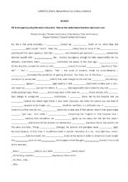 English Worksheet: tense review