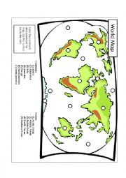 English Worksheet: Continents search