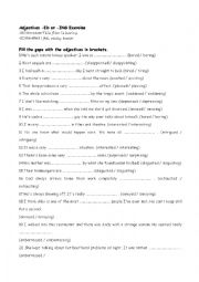 English Worksheet: Adjectives -ing, -ed