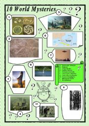 English Worksheet: 10 World Mysteries