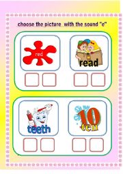 English Worksheet: VOWEL SOUND E